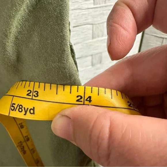 OLD NAVY Button Down Shirt Dress Olive Green casual, grunge cotton with pockets - Picture 9 of 10